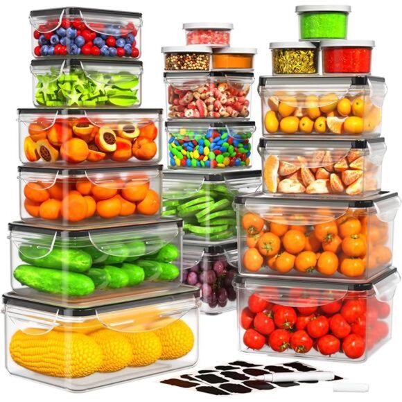 40PCS Food Storage Containers with Lids Airtight,100% Leakproof PlasticContainer - Picture 1 of 7